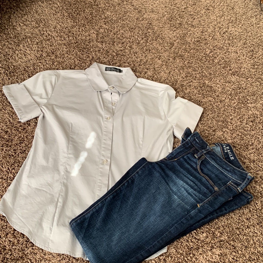 Light Grey Button Down Medium
